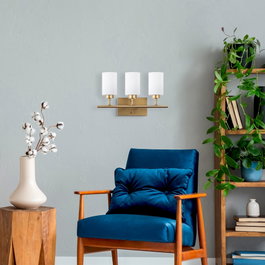 Opviq Lámpara de Pared Dorada con Tapa de Cristal